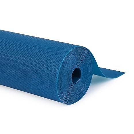 GripEasy Lavender Food Grade EVA Multipurpose Shelf Liner Mat Roll (50cmX20m) for Kitchen Drawer, Cupboard, Dining, Almirah (Diamond Texture) Solid blue Kafalo