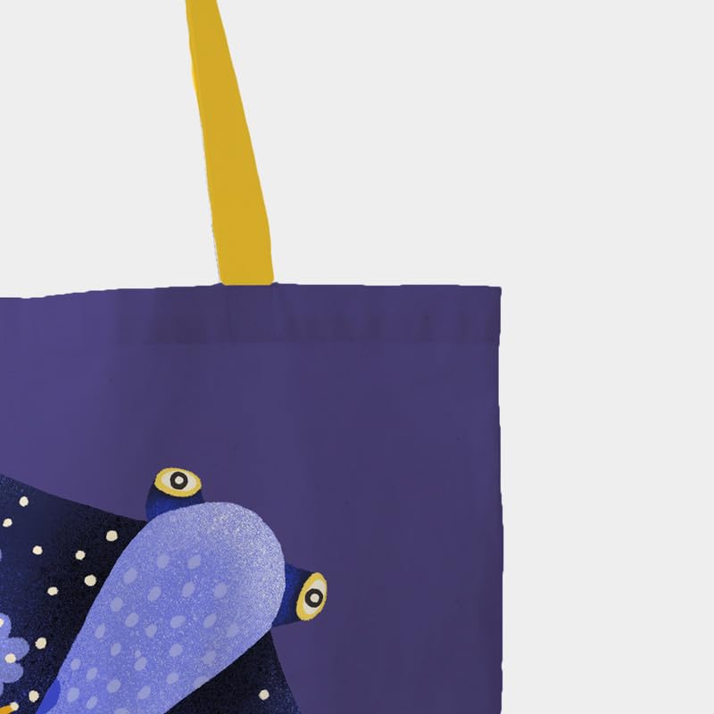 The Purple Tree Sting Ray Tote Bag witH for Women - 1 Pc, Woman Tote Bag, Eco Friendly Tote, Underwater Theme Bags, Gifts For Women