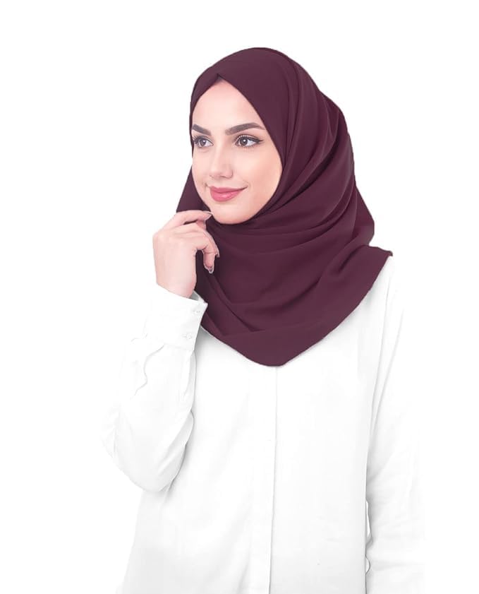 URSHIA MALAYSIAN GEORGETTE HIJAB/DIAMOND GEORGETTE HIJAB FOR WOMEN (PURPLE)