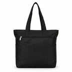 Bag-Age HB53 Large Tote Bag for Girls & Women | Water-Resistant Nylon Handbag with Multiple Compartments, Laptop Work Bag for Office, Travel, Shopping & Daily Use (Black)