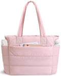 KNH MART Puffer Tote Bag for Women Quilted Nurse Bag Lightweight Work Bag for Teacher Travel Handbag with Multiple Pockets (A1)