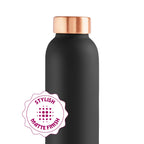 Borosil Eco Copper Bottle with Glass Set | 1L Bottle with 2 Tumbler (250 ml Each) | 100% Pure Copper with Anti-Oxidant Properties of Copper for Daily Use (Black)