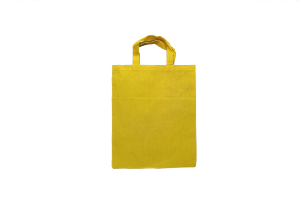 Fresh Bio Cotton Tote Bag | Reusable Shopping Cloth Bag for Grocery, Travel | Lightweight & Stylish | Yellow Bag | Eco-Friendly, Durable & Spacious (Pack of 5, YELLOW THAMBOOLAM BAGS - 12X 14)
