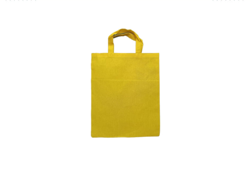 Fresh Bio Cotton Tote Bag | Reusable Shopping Cloth Bag for Grocery, Travel | Lightweight & Stylish | Yellow Bag | Eco-Friendly, Durable & Spacious (Pack of 5, YELLOW THAMBOOLAM BAGS - 12X 14)