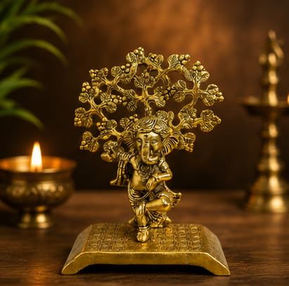 KridayKraft Metal Ganesha Statue,Ganpati Murti Religious Idol for Pooja Room & Decor Your Home, Office,Gift Your Relatives on Diwali,Wedding,Birthday...