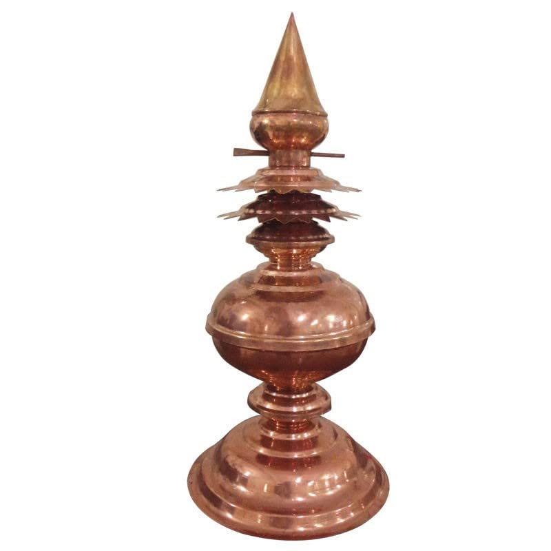 Temple Kalash 6 Inches Copper/Kalasha 15cm Height Gopura Kalasam