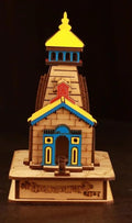 Kedarnath Temple in Wood Color 3D Model Mandir Statue - Fully Polished and Hand Crafted - MACLARG India, Multicolour