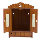 CrazyInk Wooden Readymade Wall Hanging Puja Temple for Home God Stand for Pooja Room Mandir Wood Devghar Stand for Office and Shop Crazyink-454