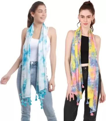 PALATT Cotton Scarf for Women | Lightweight Summer Stole for Women | Soft Breathable Ladies Scarf | Size 70 x 180 cm