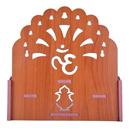 A k Handmade Beautiful Wooden Temple/ Home Temple/Puja Mandir/Wall Hanging and Table Top Home Mandir Temple /Home Art & Craft Engineered Wood Home Wall Temple (BROWN-395)