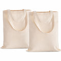 SKY LESS FASHION Cotton Tote Bag for Women, Plain Shoulder Bag for Painting Reusable Multi-Purpose Grocery Shopping Bag for School, Gym, Beach & Travel, 16 x 14 Inch, Beige Pack of 2