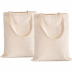 SKY LESS FASHION Cotton Tote Bag for Women, Plain Shoulder Bag for Painting Reusable Multi-Purpose Grocery Shopping Bag for School, Gym, Beach & Travel, 16 x 14 Inch, Beige Pack of 2