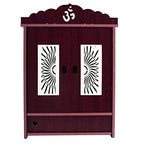 CrazyInk Wooden Readymade Wall Hanging Puja Temple for Home God Stand for Pooja Room Mandir Wood Devghar Stand for Office and Shop Crazyink-453