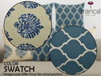 Trance Home Linen Set of 5 Premium100% Cotton 16X16 Inch Cushion Covers Only for Sofa and Diwan|Throw Pillow/Small Cushion Pillow Covers Only (16X16 Inch|40Cmx40Cm,Dori&Damask Blue) Set of 5,180 TC