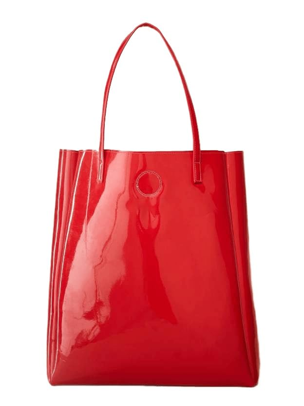 ZARK Tote Bag Stylish Faux Leather Handbag Spacious Interior |Red
