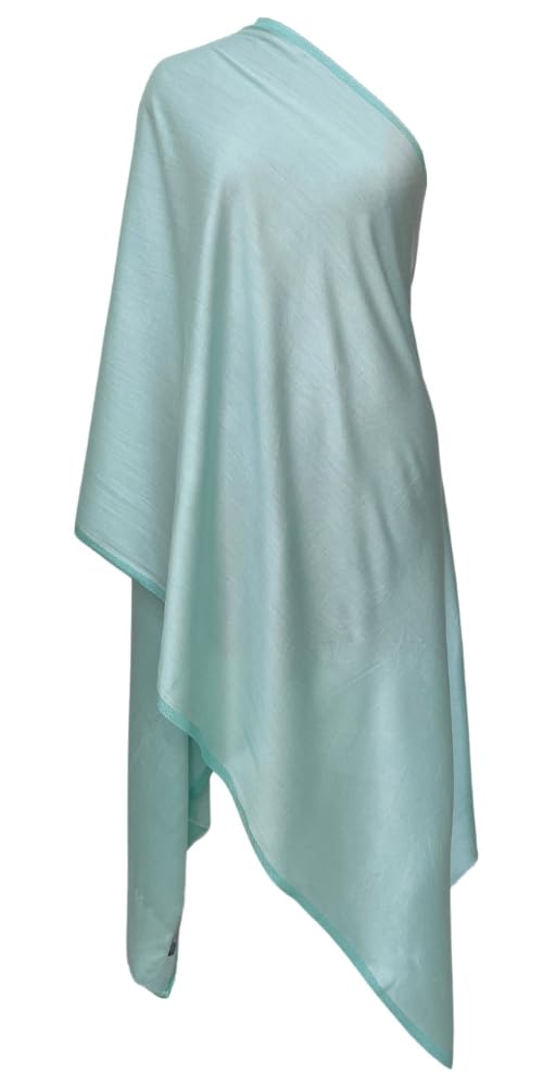 Hastakrutam Reversible Pashmina Silk Stole (Aquamarine)