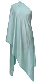 Hastakrutam Reversible Pashmina Silk Stole (Aquamarine)