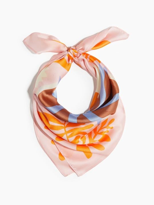 ULOS Women's Tropical Sun Print Shiny Dubai Style Luxury Abstract Pattern Satin Head Scarf - Neck Scarf (Square) (22x22)