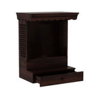 SHREE NATURAL Solid Wood Home Temple Pooja mandir with 1 Drawer for Home Decor. Pooja mandir Temple Solid Wood Temple Wooden Pooja Mandir for Home Furniture (Walnut)