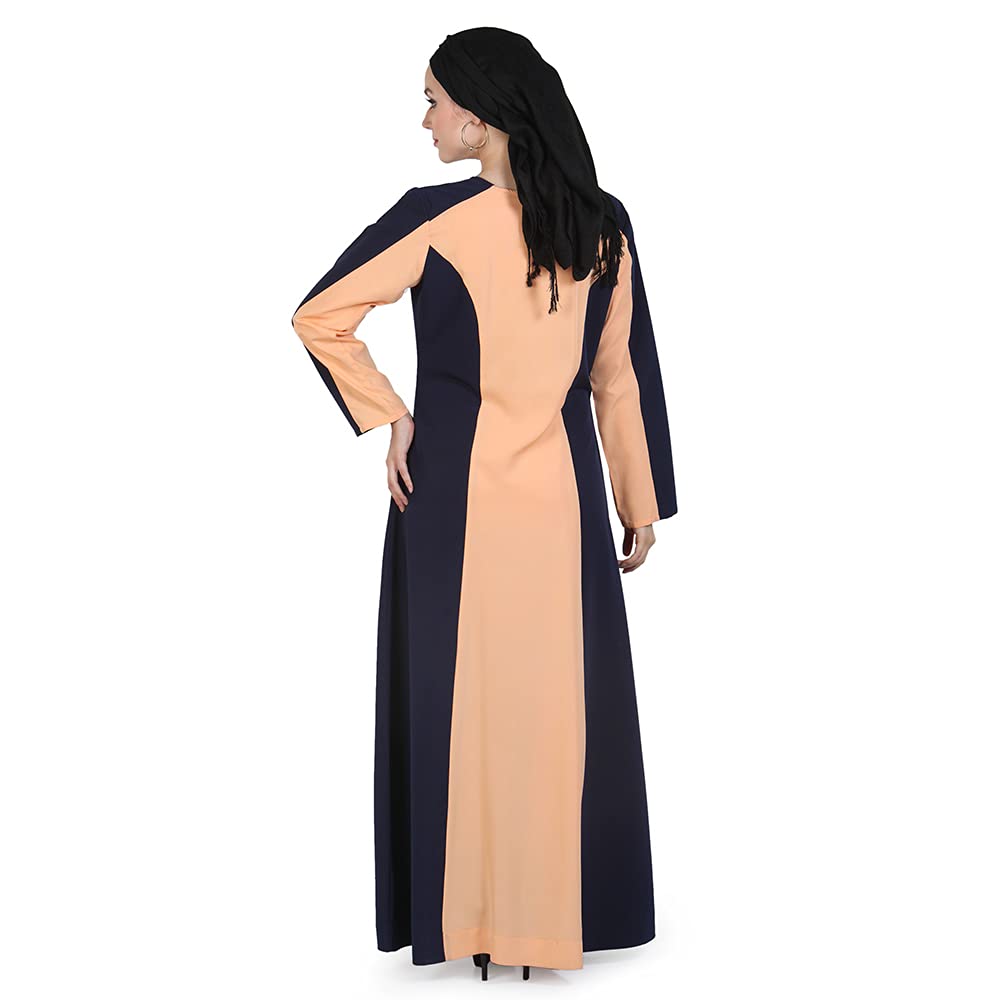 Momin Libas Khatera Color Block Long Abaya & Burkha-X-Large