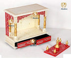 Kamdhenu Art and Craft Wooden Temple (White), 18 Inch