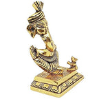 Prince Home Decor & Gifts Spiritual Lord Ganesha Statue Sitting On Chowki Figurine of Lord Ganesh, White Metal Statue