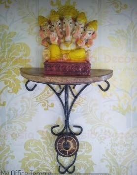 DECORASIA Beautiful Small Antique Wooden & Iron Wall Temple/Mandir for Home,Office and Other Multi Purpose Utility