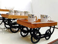 THEWOODMART Thela Trolly, Rhedi Shape Desi Look (Tea, Coffee, Snacks, Water) Decorative Tray/Platter for Home/Kitchen/Table Decor