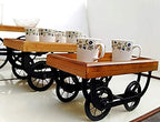 THEWOODMART Thela Trolly, Rhedi Shape Desi Look (Tea, Coffee, Snacks, Water) Decorative Tray/Platter for Home/Kitchen/Table Decor