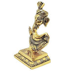Prince Home Decor & Gifts Spiritual Lord Ganesha Statue Sitting On Chowki Figurine of Lord Ganesh, White Metal Statue