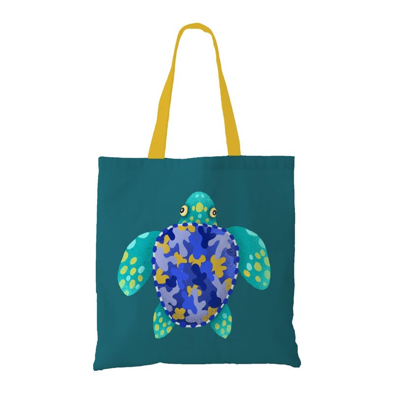The Purple Tree Turtle Art Tote Bag witH for Women - 1 Pc, Woman Tote Bag, Eco Friendly Tote, Underwater Theme Bags, Gifts For Women