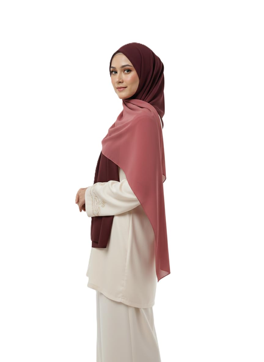 SAHIL SCARF Women Hijab Scarf 180x70cm Chiffon Georgette Lightweight Soft Fabric Easy to Drape with Burqah Abaya and Modest Dress