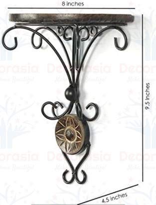 DECORASIA Beautiful Small Antique Wooden & Iron Wall Temple/Mandir for Home,Office and Other Multi Purpose Utility