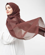 Premium Chiffon Hijab Head Scarf Shawl Wrap for Women (Brown)