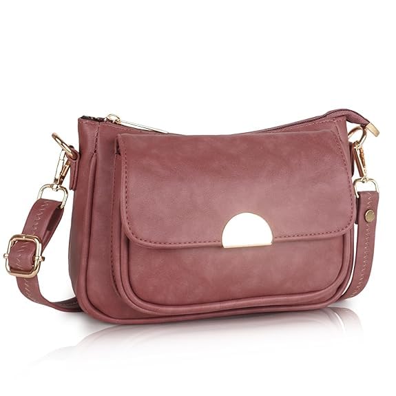 LANCER Hobo Crossbody Shoulder Bag for Women & Girls – Stylish Tote Sling Handbag with Adjustable Strap | Ladies Purse, Travel Casual Office Bag (Peach)