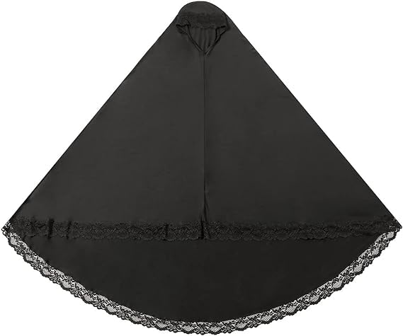 ICW Women Stretchable Jersey Jilbab Cum Prayer khimar Hijab (Free Size) 42 Inch (Black)