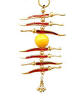 Prince Home Decor & Gifts White Metal Nimbu Mirchi Evil Eye Protector Showpiece for Home Decor