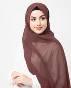Premium Chiffon Hijab Head Scarf Shawl Wrap for Women (Brown)