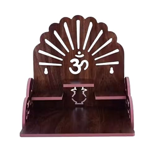 Naraniya Creation Beautiful Wooden Pooja Stand for Home Pooja Mandir Wall Mounted (Design 1)