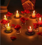Manraj Glass Candles Holders Tealight Candle Holder Set of 6,Glass Votive Candle Holders,Clear Tea Light Holders Bulk for Wedding Holiday Birthday Party Dinner & Home Decor (6, Clear)