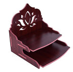 VJ Sons Wooden Wall Mounted Hanging Puja Temple Wood God Stand for Pooja Room | Mandir Devghar Stand Temple | Home Temple | Puja Mandir (Maroon)