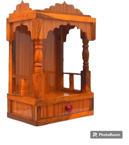 SLPL skylight Wooden Wall Hanging Temple for Home, Office, Shop || Brown, Traditional, 1.5 kg, 35 cm H x 10 cm W x 2 cm D