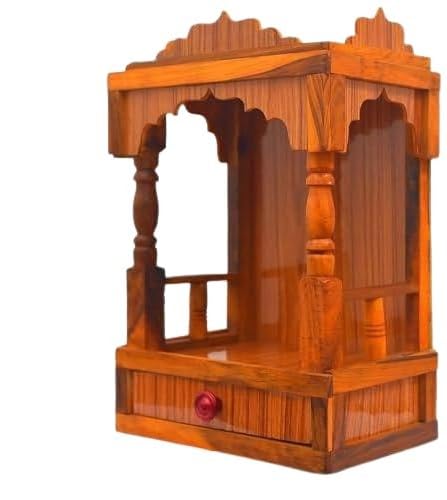 Royal and atractive Fancy Wooden Temple for Home,Pooja ghar Office Decor, Hindu Deity Statue, 44x19x29 cm, 1200g