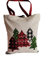 Christmas Tree Cotton Tote Bag Shopping Bag Machine Washable Size 14x 16 (Pack of 1) by Manali Fabs