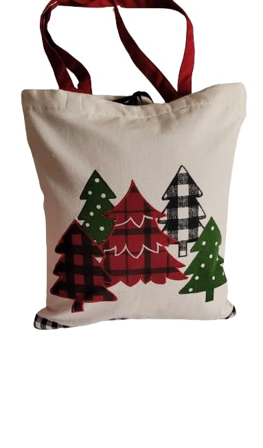 Christmas Tree Cotton Tote Bag Shopping Bag Machine Washable Size 14x 16 (Pack of 1) by Manali Fabs