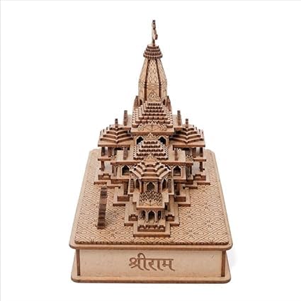 LASER ART Ram Mandir Ayodhya Illuminated Model Janaki Temple in Standard View.