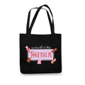 Theyayacafe Printed Cotton Black Tote Bag, Multipurpose Bag, Lightweight