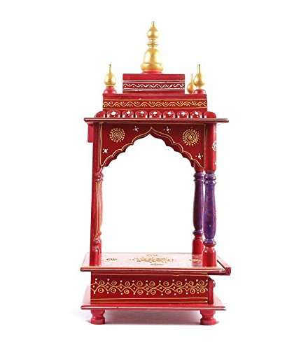 Kamdhenu Art and Craft Wooden Temple/Home Temple/Pooja Mandir/Pooja Mandap/Temple for Home, 9.06 Inch