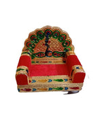 Ezeeport Wooden Decorative Sinhasan for Mandir | Sihasan for Laddu Gopal | Sihasan for God - 10x8x8cm