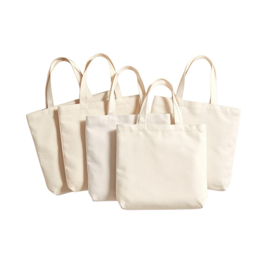 JD BAGS ECO - FRIENDLY COTTON TOTE BAG - REUSABLE SHOPPING BAG WITH LONG HANDLE - DURABLE & WASHABLE. (5)